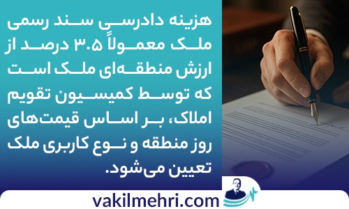 هزینه الزام به تنظیم سند رسمی ملک