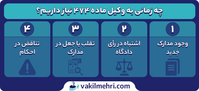 چه زمانی به وکیل ماده 474 نیاز داریم؟