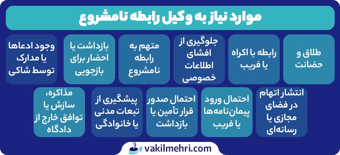 چه زمانی به وکیل رابطه نامشروع نیاز داریم؟